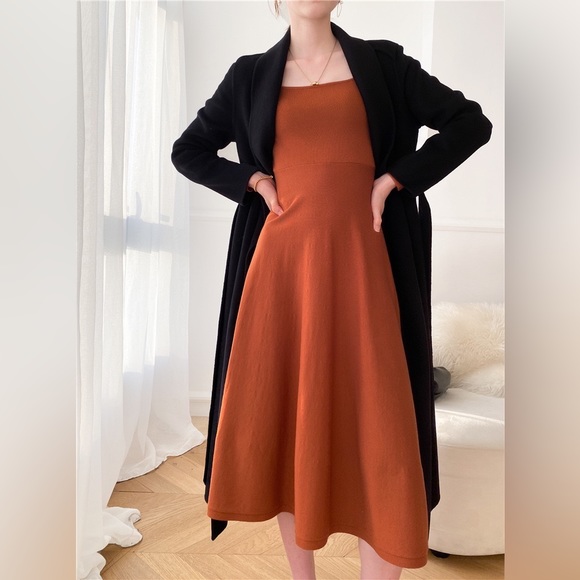 🍁Orange Red Slim Fit Long Sweater Dress🍁 - Picture 2 of 8